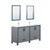 Lexora -  Ziva 60" Dark Grey Double Vanity - Cultured Marble Top - White Square Sink  22" Mirrors w/ Faucet - LZV352260SBJSM22F