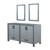 Lexora -  Ziva 60" Dark Grey Double Vanity - no Top  22" Mirrors - LZV352260SB00M22