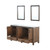 Lexora -  Ziva 60" Rustic Barnwood Double Vanity - Cultured Marble Top - White Square Sink  22" Mirrors - LZV352260SNJSM22