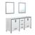 Lexora -  Ziva 72" White Double Vanity - Cultured Marble Top - White Square Sink  30" Mirrors - LZV352272SAJSM30