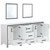 Lexora -  Ziva 72" White Double Vanity - no Top  30" Mirrors - LZV352272SA00M30