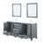 Lexora -  Ziva 72" Dark Grey Double Vanity - Cultured Marble Top - White Square Sink  30" Mirrors w/ Faucet - LZV352272SBJSM30F