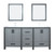 Lexora -  Ziva 72" Dark Grey Double Vanity - Cultured Marble Top - White Square Sink  30" Mirrors w/ Faucet - LZV352272SBJSM30F