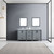 Lexora -  Ziva 72" Dark Grey Double Vanity - Cultured Marble Top - White Square Sink  30" Mirrors w/ Faucet - LZV352272SBJSM30F