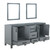 Lexora -  Ziva 72" Dark Grey Double Vanity - no Top  30" Mirrors - LZV352272SB00M30