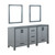 Lexora -  Ziva 72" Dark Grey Double Vanity - no Top  30" Mirrors - LZV352272SB00M30