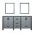 Lexora -  Ziva 72" Dark Grey Double Vanity - no Top  30" Mirrors - LZV352272SB00M30