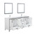 Lexora -  Ziva 80" White Double Vanity - Cultured Marble Top - White Square Sink  30" Mirrors w/ Faucet - LZV352280SAJSM30F