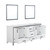 Lexora -  Ziva 80" White Double Vanity - Cultured Marble Top - White Square Sink  30" Mirrors - LZV352280SAJSM30