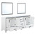 Lexora -  Ziva 80" White Double Vanity - no Top  30" Mirrors - LZV352280SA00M30