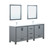 Lexora -  Ziva 80" Dark Grey Double Vanity - Cultured Marble Top - White Square Sink  30" Mirrors w/ Faucet - LZV352280SBJSM30F