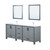 Lexora -  Ziva 80" Dark Grey Double Vanity - Cultured Marble Top - White Square Sink  30" Mirrors w/ Faucet - LZV352280SBJSM30F