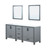 Lexora -  Ziva 80" Dark Grey Double Vanity - Cultured Marble Top - White Square Sink  30" Mirrors - LZV352280SBJSM30