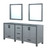 Lexora -  Ziva 80" Dark Grey Double Vanity - no Top  30" Mirrors - LZV352280SB00M30