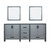 Lexora -  Ziva 80" Dark Grey Double Vanity - no Top  30" Mirrors - LZV352280SB00M30