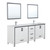 Lexora -  Ziva 84" White Double Vanity - Cultured Marble Top - White Square Sink  34" Mirrors w/ Faucet - LZV352284SAJSM34F