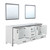 Lexora -  Ziva 84" White Double Vanity - Cultured Marble Top - White Square Sink  34" Mirrors - LZV352284SAJSM34