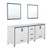 Lexora -  Ziva 84" White Double Vanity - Cultured Marble Top - White Square Sink  34" Mirrors - LZV352284SAJSM34