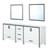 Lexora -  Ziva 84" White Double Vanity - no Top  34" Mirrors - LZV352284SA00M34