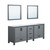 Lexora -  Ziva 84" Dark Grey Double Vanity - Cultured Marble Top - White Square Sink  34" Mirrors - LZV352284SBJSM34