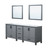 Lexora -  Ziva 84" Dark Grey Double Vanity - Cultured Marble Top - White Square Sink  34" Mirrors - LZV352284SBJSM34