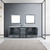 Lexora -  Ziva 84" Dark Grey Double Vanity - Cultured Marble Top - White Square Sink  34" Mirrors - LZV352284SBJSM34