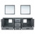 Lexora -  Ziva 84" Dark Grey Double Vanity - no Top  34" Mirrors - LZV352284SB00M34