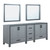 Lexora -  Ziva 84" Dark Grey Double Vanity - no Top  34" Mirrors - LZV352284SB00M34