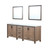 Lexora -  Ziva 84" Rustic Barnwood Double Vanity - Cultured Marble Top - White Square Sink  34" Mirrors - LZV352284SNJSM34