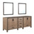 Lexora -  Ziva 84" Rustic Barnwood Double Vanity - no Top  34" Mirrors - LZV352284SN00M34