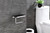 Lexora -  Bagno Bianca Stainless Steel Black Glass Shelf w/ Toilet Paper Holder - Chrome - LSP18152PCBG
