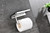 Lexora -  Bagno Bianca Stainless Steel Black Glass Shelf w/ Toilet Paper Holder - Chrome - LSP18152PCBG