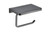 Lexora -  Bagno Bianca Stainless Steel Black Glass Shelf w/ Toilet Paper Holder - Gun Metal - LSP18152GMBG