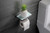 Lexora -  Bagno Bianca Stainless Steel White Glass Shelf w/ Toilet Paper Holder - Chrome - LSP18152PCWG
