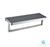 Lexora -  Bagno Bianca Stainless Steel Black Glass Shelf w/ Towel Bar - Brushed Nickel - LST18152BNBG