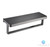 Lexora -  Bagno Bianca Stainless Steel Black Glass Shelf w/ Towel Bar - Gun Metal - LST18152GMBG