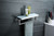Lexora -  Bagno Bianca Stainless Steel White Glass Shelf w/ Towel Bar - Chrome - LST18152PCWG