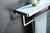 Lexora -  Bagno Bianca Stainless Steel White Glass Shelf w/ Towel Bar - Chrome - LST18152PCWG