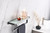 Lexora -  Bagno Bianca Stainless Steel White Glass Shelf w/ Towel Bar - Gun Metal - LST18152GMWG
