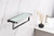 Lexora -  Bagno Bianca Stainless Steel White Glass Shelf w/ Towel Bar - Gun Metal - LST18152GMWG
