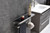 Lexora -  Bagno Bianca Stainless Steel Black Glass Shelf w/ Towel Bar & Robe Hook - Brushed Nickel - LSTR18152BNBG