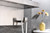 Lexora -  Bagno Bianca Stainless Steel Black Glass Shelf w/ Towel Bar & Robe Hook - Brushed Nickel - LSTR18152BNBG