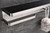 Lexora -  Bagno Bianca Stainless Steel Black Glass Shelf w/ Towel Bar & Robe Hook - Brushed Nickel - LSTR18152BNBG