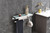 Lexora -  Bagno Bianca Stainless Steel White Glass Shelf w/ Towel Bar & Robe Hook - Brushed Nickel - LSTR18152BNWG