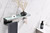 Lexora -  Bagno Bianca Stainless Steel White Glass Shelf w/ Towel Bar & Robe Hook - Gun Metal - LSTR18152GMWG