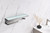 Lexora -  Bagno Bianca Stainless Steel White Glass Shelf w/ Towel Bar & Robe Hook - Gun Metal - LSTR18152GMWG