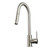 Lexora -  Olivi Brass Kitchen Faucet w/ Pull Out Sprayer - Brushed Nickel - LKFS8011BN