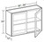Ideal Cabinetry Glasgow Pebble Gray Wall Cabinet - Glass Doors - W3024PFG-GPG