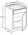 Ideal Cabinetry Glasgow Pebble Gray Single Door Vanity Base Cabinet - VB1221-GPG