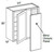 Ideal Cabinetry Glasgow Polar White Corner Cabinet - WBCU2730-GPW